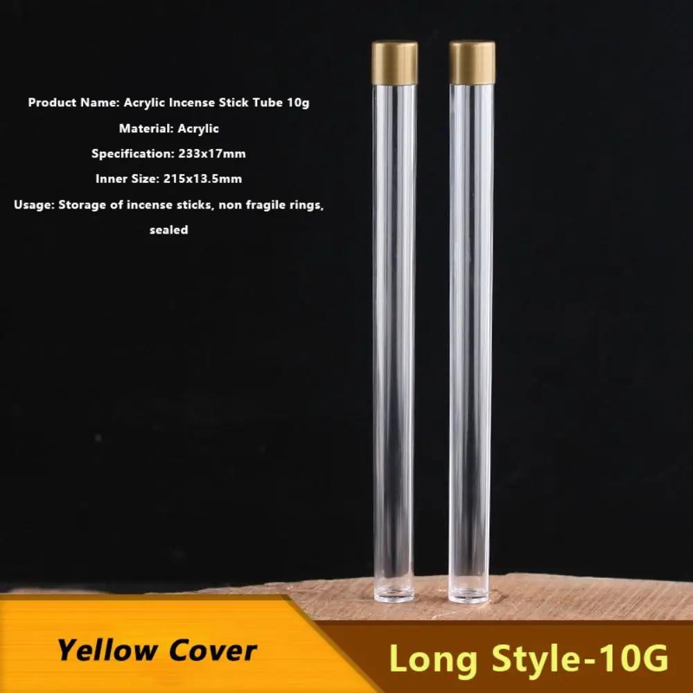 Simple Acrylic Incense Stick Tube Transparent with Detachable Airtight Lid Joss Stick Storage Tube Incense Holder