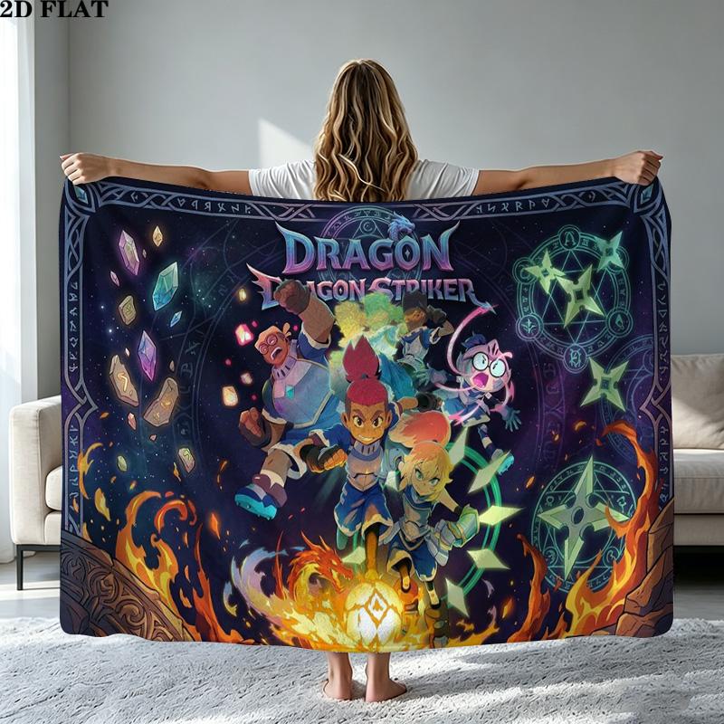 Dragon Striker Print Flannel Blanket High Quality Warm Comfortable Cover for All Seasons Perfect for Gifts Home Decor