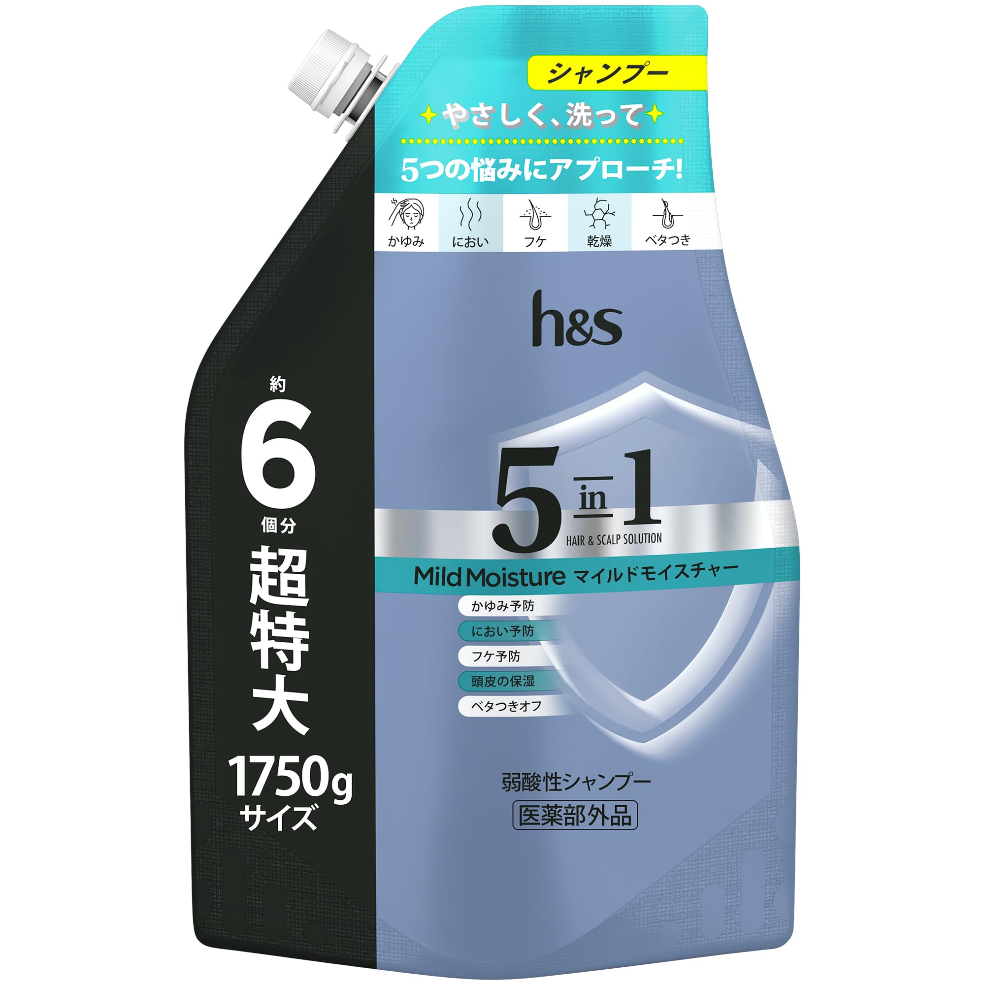 

Сменный блок шампуня 5в1 Extra Large 1750 г Мягкое увлажнение h&s H&S