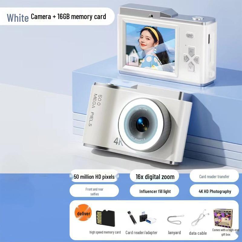 Campus Dual Lens Retro Digital Camera D05 - HD Entry-Level CCD with Front & Back Photography for Internet Content Creators
