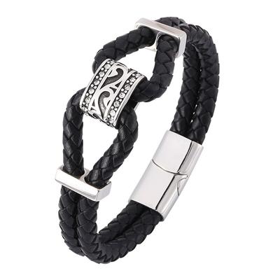 New High Quailty Jewelry Bracelet Bangle Genuine Leather Hand Chain Buckle Friendship Men Women Bracelet Gift