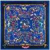 130cm Big Square Scarf Brand Design Flower Birds Luxury Twill 100% Silk Scarf Women Scarves For Ladies Fashion Kerchief Shawl