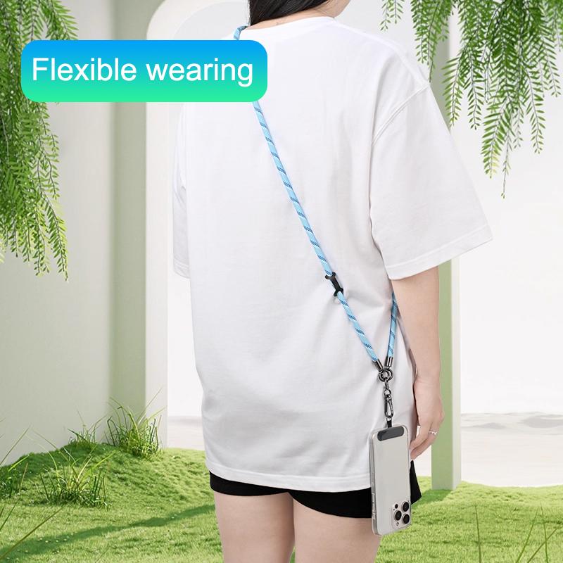 Univerzální šňůrka na telefon proti ztrátě, odnímatelná barevná šňůrka na krk, bezpečnostní poutko na telefon, kroužek na klíče, řetízek, lano s kartou