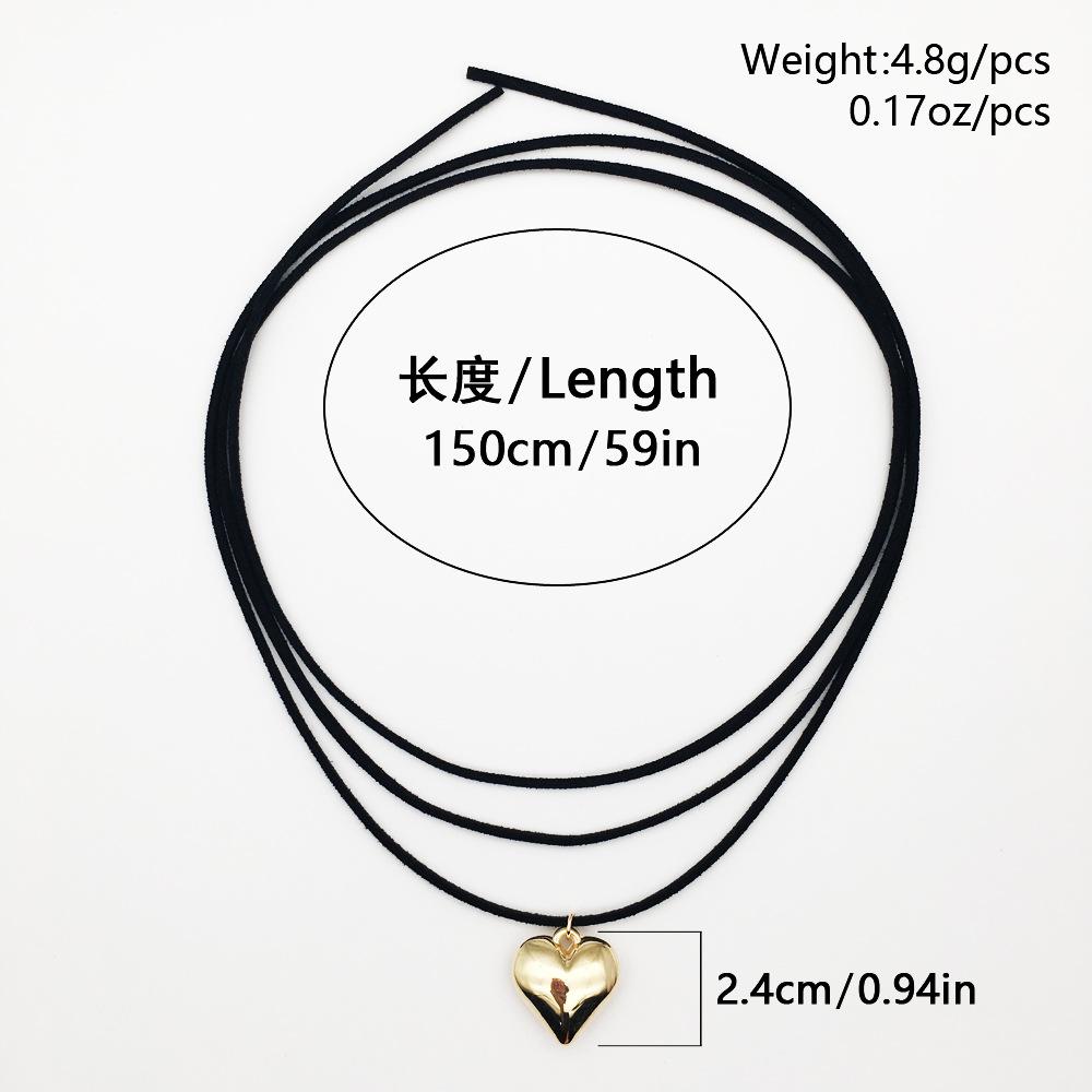 Item Jewelry Adjustable Fleece Rope Choker Women'S Simple Personality Peach Heart Love Pendant Necklace