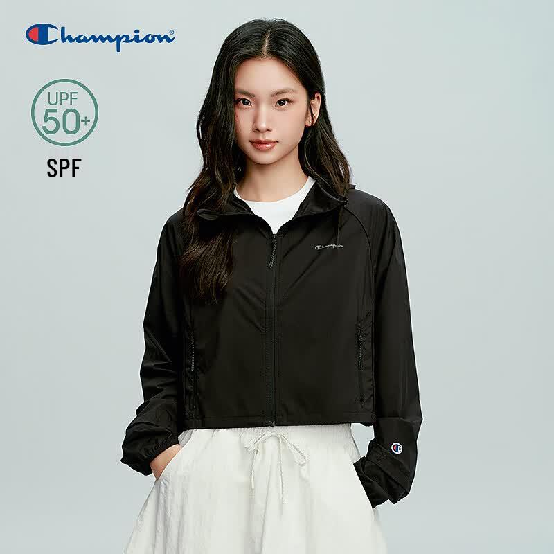 Champion Women s Hooded Lightweight Sun Protection Jacket M чёрный