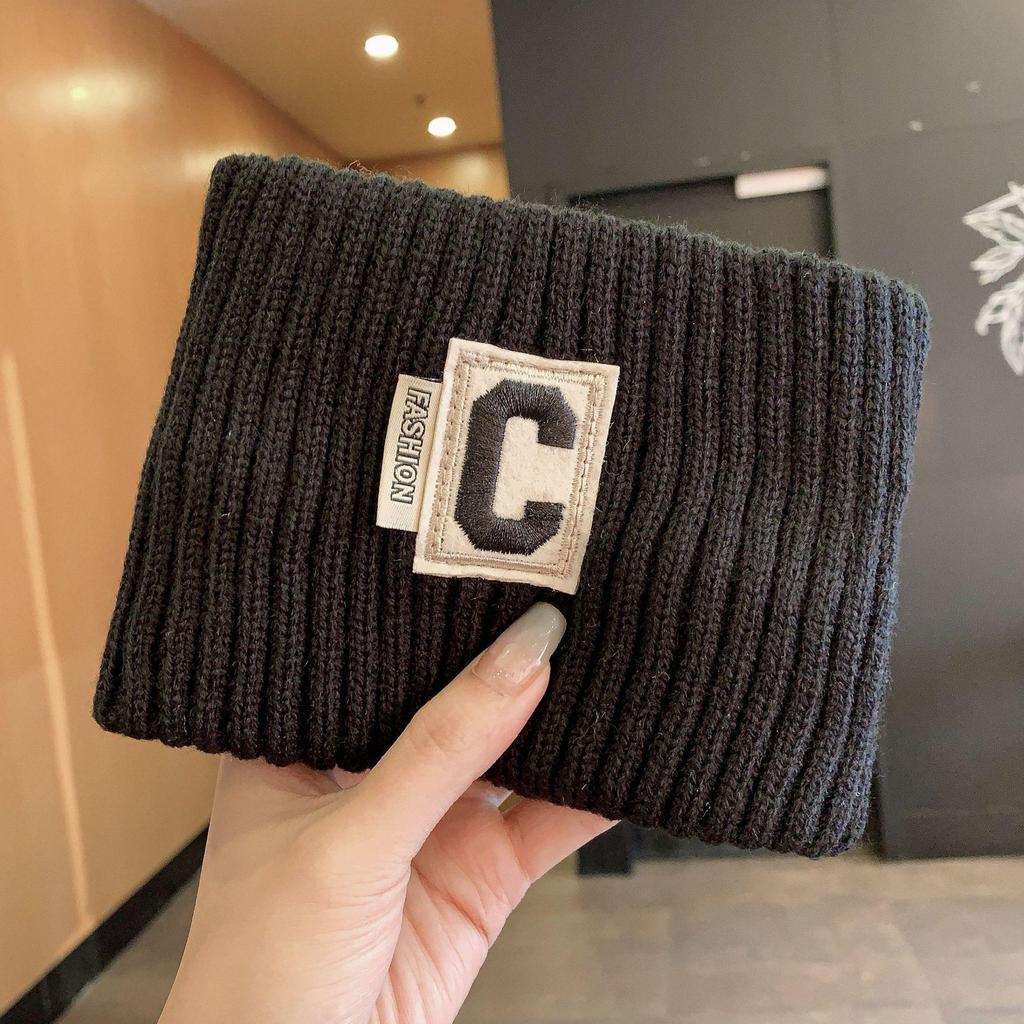 C-Shaped Wool Knit Headband: Women's Autumn Winter Windproof Forehead Protector and Hairband
