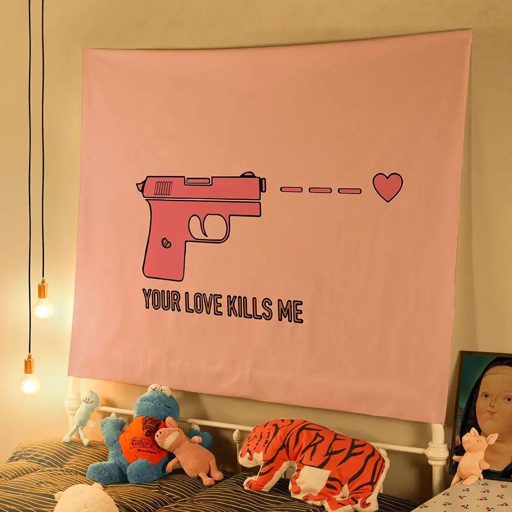 Милый маленький свежий фон ткань украшение стены дома гобелен офис гостиная гобелен — фото 5