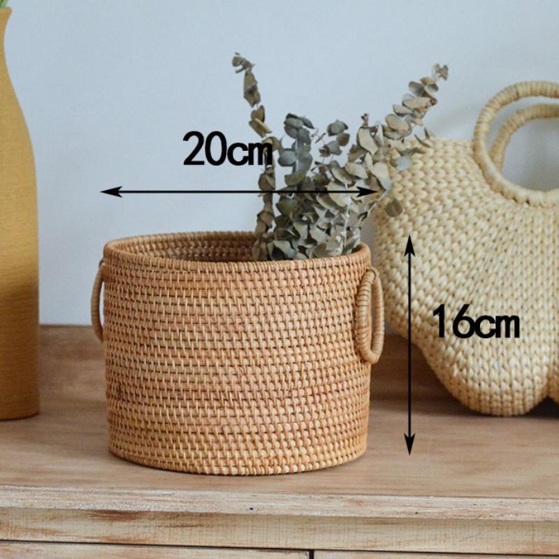 

Woven Storage Basket Rattan Remote Control Multipurpose Organizer Basket Makeup Plant Organizer Box Home Table Storage Boxes