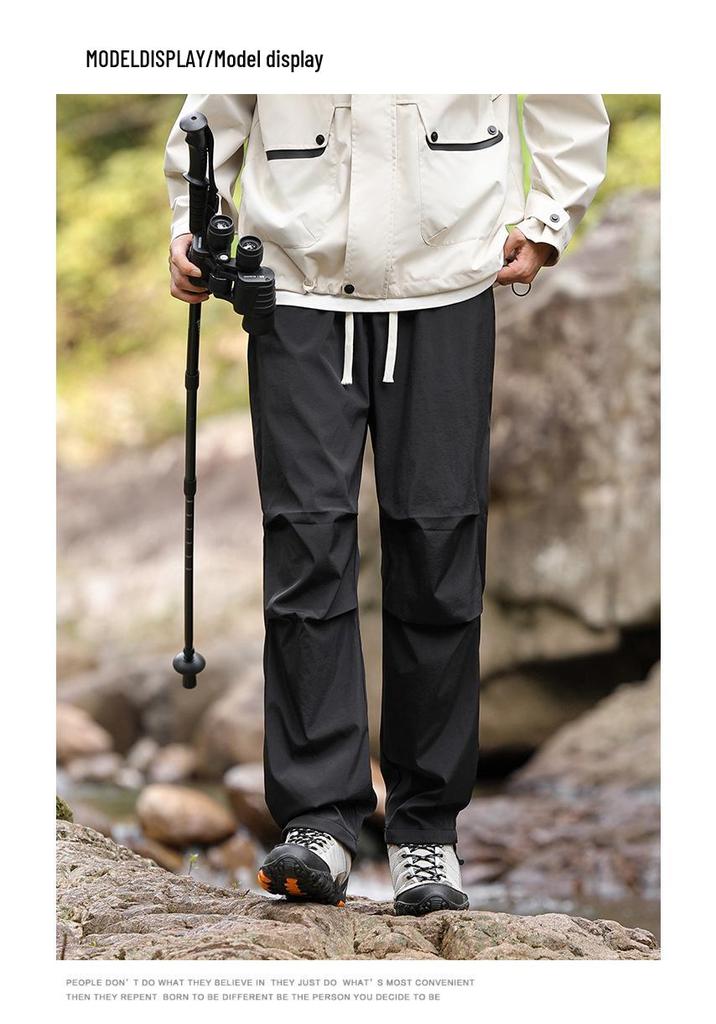 Herren Trendy Lockere Gerade Paratrooper Hose - Vielseitig, Wasserdicht, Kordelzug Jackenhose für Lässigen Outdoor-Gebrauch