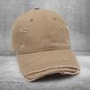 Peaked cap Cotton ripped baseball cap Men's versatile soft top curved brim sun hat Embroidery Women's trend