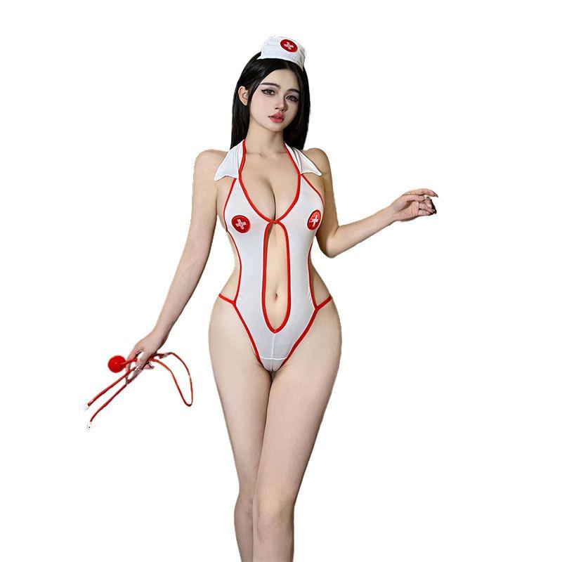 Pure desire erotic underwear hot nurse uniform cosplay erotic pajamas style backless one-piece uniform free