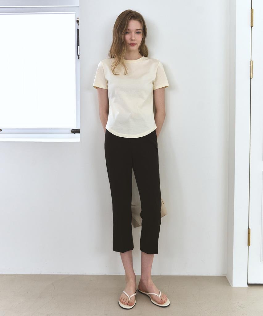 Deuloupisumeon Supima Silket Slim Short Sleeve T-Shirt [Yellow Beige]