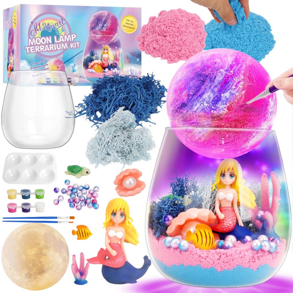Terrarium Crafts Kit for Kids-LED Night Light Up & Remote Birthday Gifts Toys Ages5 6 7 8 9 10 Year Old-Christmas Gifts