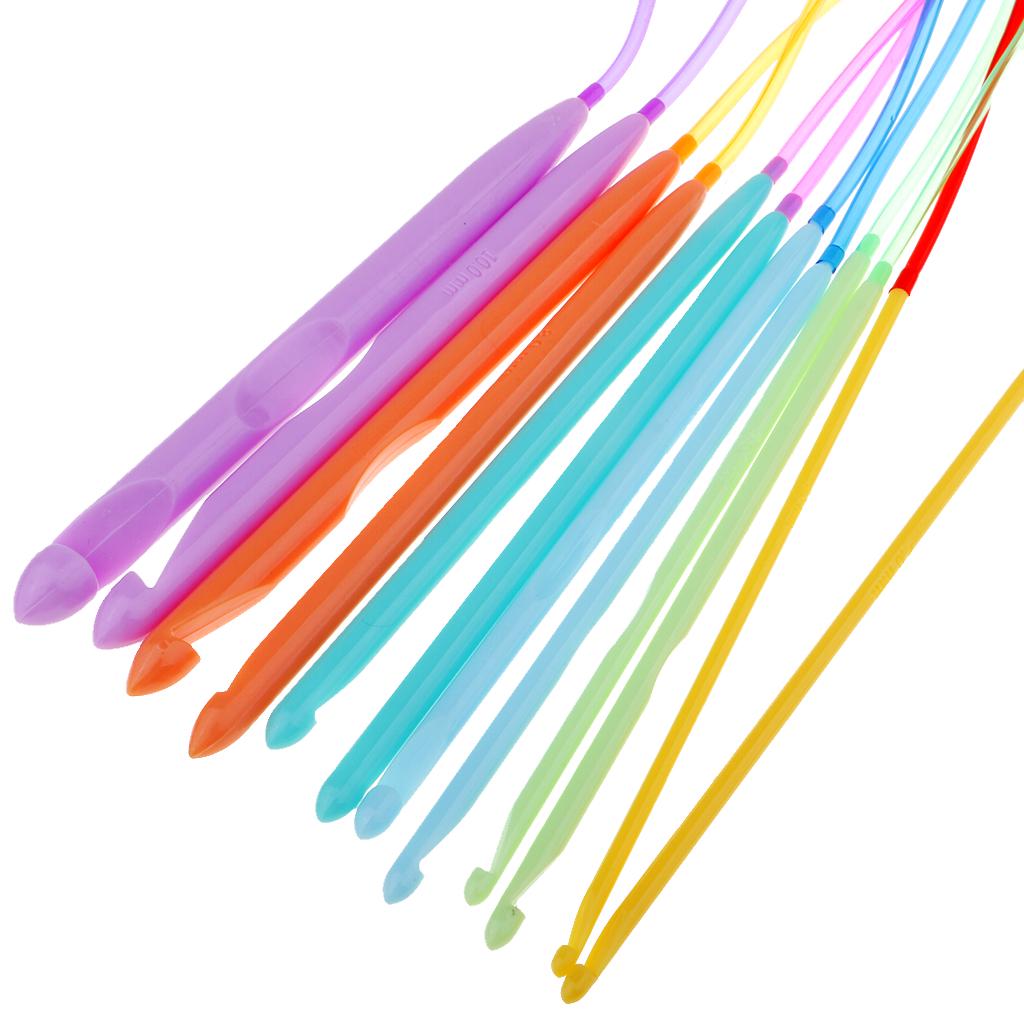 12 Pieces/Set 47 Inch Plastic Afghan Tunisian Needles Carpet Crochet Hooks Set 3.5-12mm