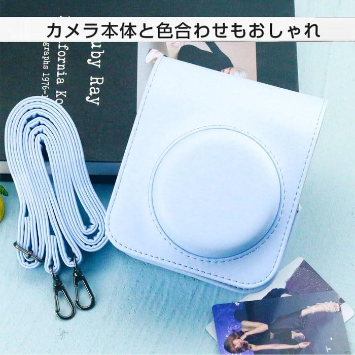 [Beady] Cheki Instax Mini 12 Camera Case, Instant Camera Protective Cover, Scratch-Resistant, with Shoulder Strap, Blue