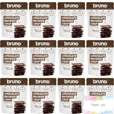 Bruno Crispy Brownies Chocolate Brownies 60g X 12-pack with Original Message Card