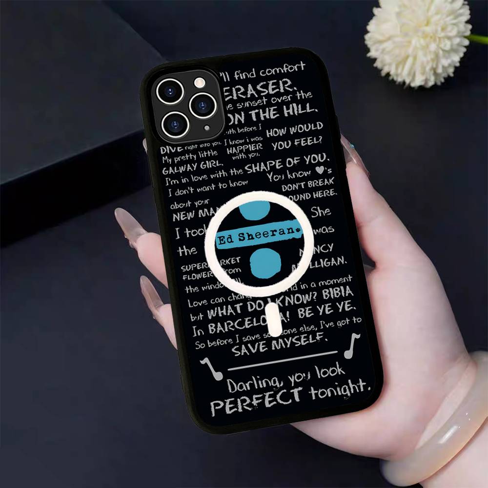

E-Ed Sheeran For Magsafe Magnetic Phone Case Wireless PC+TPU For IPhone 11 12 13 14 15 16 17 Pro Max Plus iPhone 15pro max