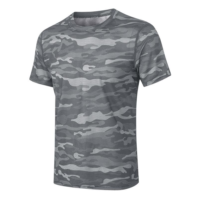 IELGY Quick-drying Camouflage Sports T-shirt Breathable Men Short Sleeve Loose Top Running