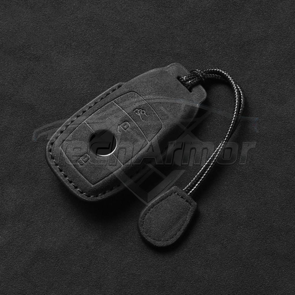 

Luxury Suede Leather for Mercedes-Benz A-Class GLB W177 W205 2019-2021 Car Key Case Cover Keychain Holder Organizer Accessories чёрный