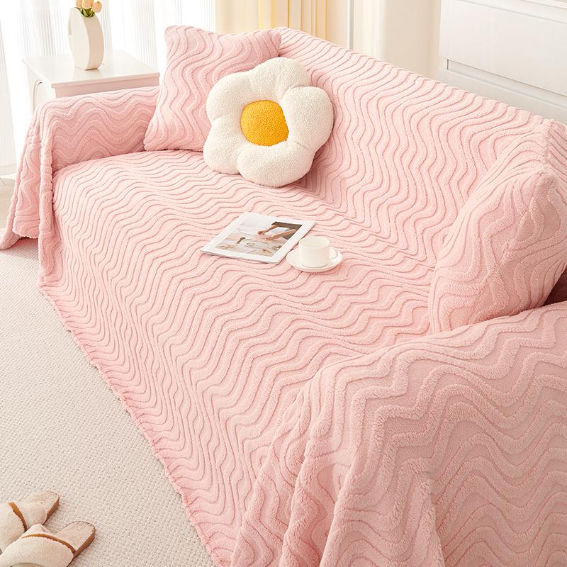 Ins Style Universal Sofa Cover Towel Four Seasons Universal Sofa Cushion Jacquard Velvet Winter Thickened Cushion Sofa Cover