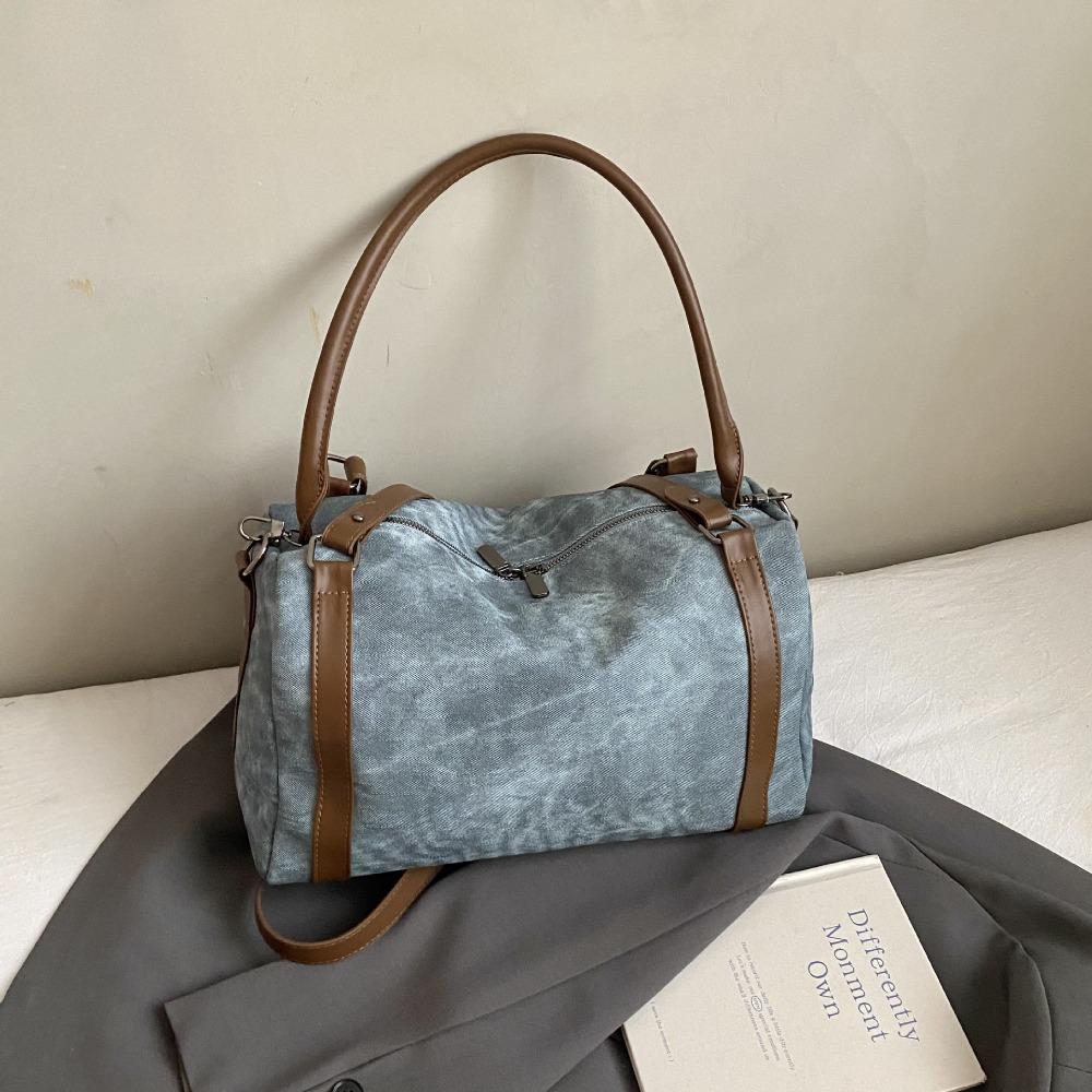 Korean Style Bowling Shoulder Bag Vintage Pillow Handbag Portable Boston Crossbody Bag  Travel