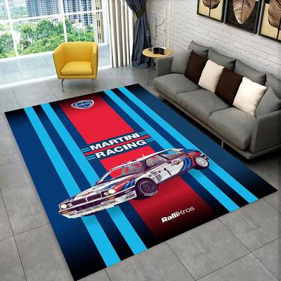 3D M-Martini Racing Auto Logo Moto Teppich für Zuhause Wohnzimmer Schlafzimmer Sofa Fußmatte Dekor, Kinder Spiel Rutschfeste Bodenmatte Geschenk