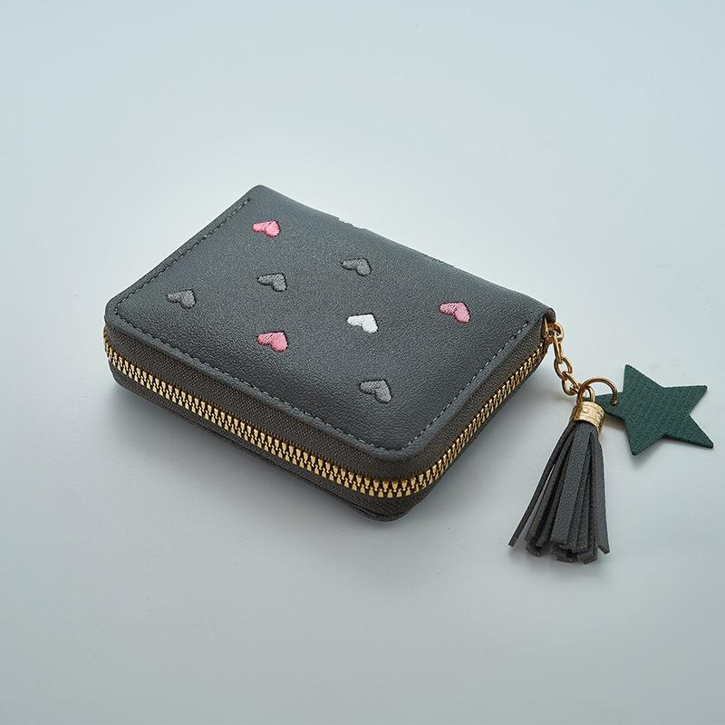 New Tassel zipper Wallet ladies short Korean version of the Multifunctional cute style Female Coin Purse