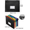 TRANBO 7-Pockets Hanging File Folder with Retractable Hooks for Filing Cabinet, Letter Size Expandable Accordion File Organizer with Elastic Band for