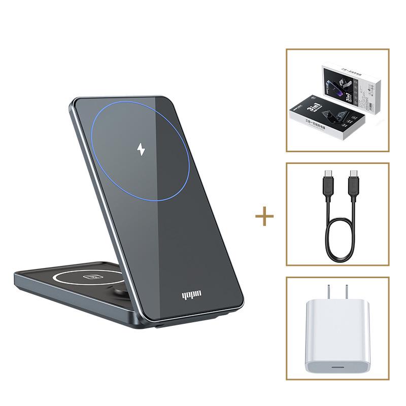 

Складная беспроводная зарядная подставка MagSafe 3-в-1 для iPhone, Watch и наушников