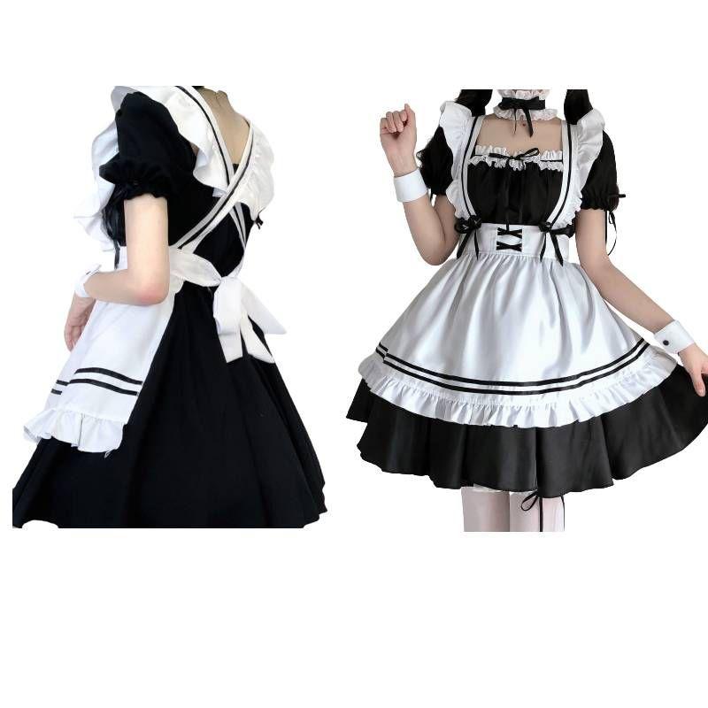 Lolita Maid Women Japanese Cute Sweet Dress Coffee Shop Cosplay Girl Suit Dress
