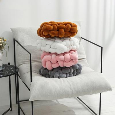 Throw Pillow Soft Touch Comfortable Woven Plush Living Room Sofa Knot Design Cushion Home Decor for Daily Life