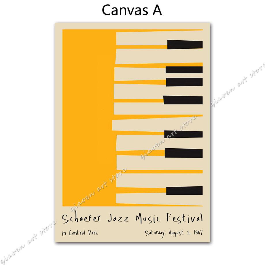 Jazz Club Piano Keys Music Teacher Class Wall Art Canvas Painting Nordic Posters and Prints Wall Pictures for Living Room Decor