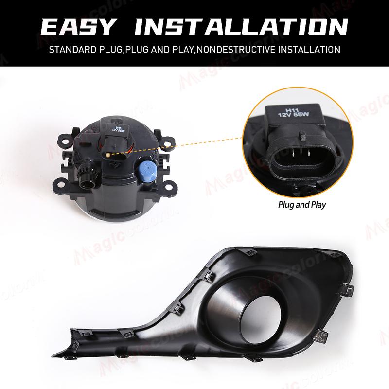 Fog Lamp For Suzuki Swift 2018  LED Foglights Front Bumper Fog Lamp Assembly Halogen Bulb with Cover Grill Bezel Kit 12V