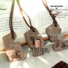 Natural Black Walnut Blessing Keychain Pendant with Custom Engravings