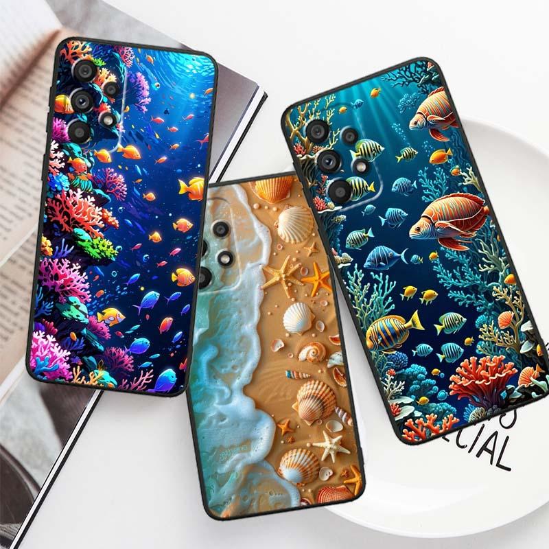 Cartoon Anime Turtle Elephant For Samsung A41 A35 A34 A33 A32 A25 A24 A23 A21s A06 A05 A04 A03 Note 10 20 Ultra 5G Black Case