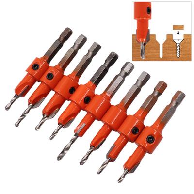 8 Sizes Countersink Drill Bit Set Carpentry Tools Countersunk Counter Sink Bit For Woodworking Hex Shank Wood Counterbore Drill