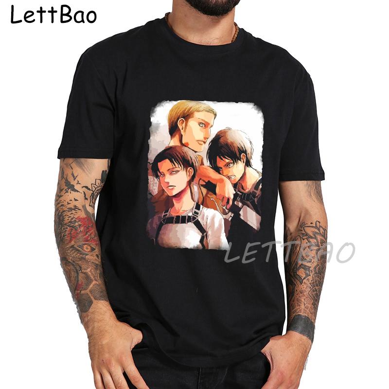 Japanese Anime Attack On Titan T Shirt Women Men Black Cotton T Shirt Cartoon Graphic Fashion