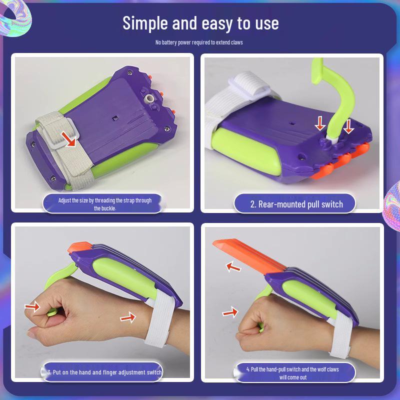 TikTok Novelty Carrot Wolverine Claws Retractable Decompression Children's Toy Gifts