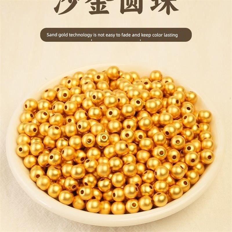 

Импортные вьетнамские золотые бусины DIY аксессуары для ювелирных изделий Древнее золото Матовые бусины Браслет Аксессуары для ремешка для переноски Стойкие к цвету 20_4mm sand gold beads