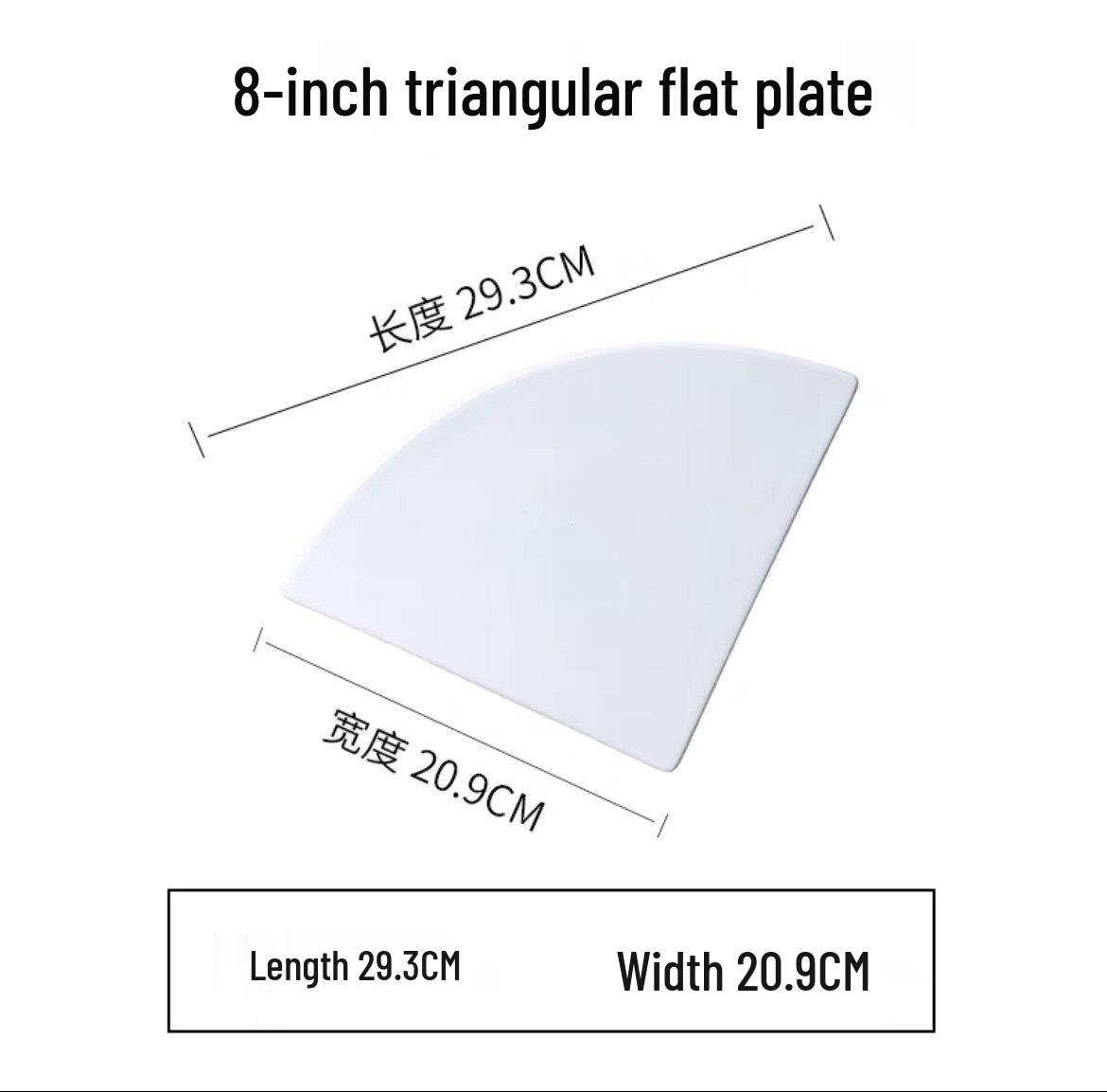 Japanese Spray Painted Triangular Ceramic Serving Plate for Sushi, Cake, and Snacks
