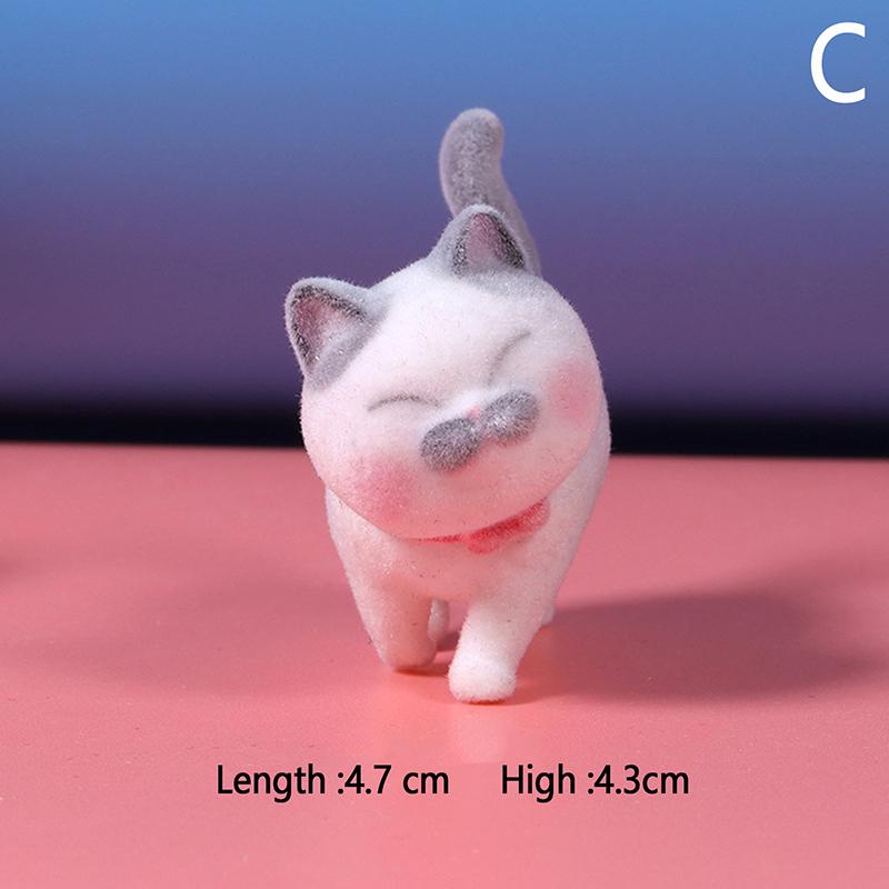 Kawaii Mini Tierpuppe Beflockung Dreidimensionale Katze Puppe Niedliche Simulation Katze Geschenk Mikrolandschaft Dekoration Desktop Ornamente