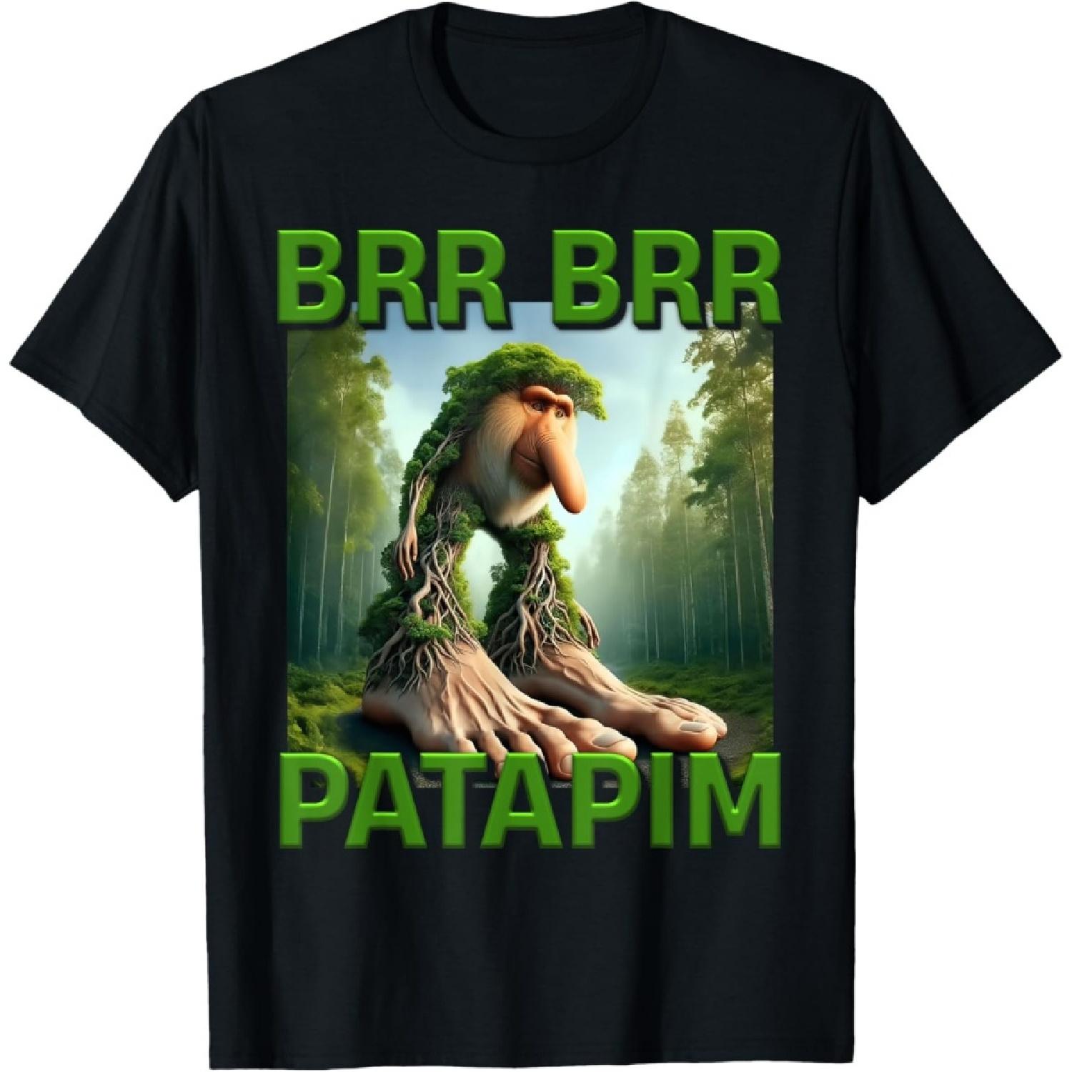 Kids Trending Meme Brainrot Italian Brr Brr Patapim Tree T-Shirt S чёрный