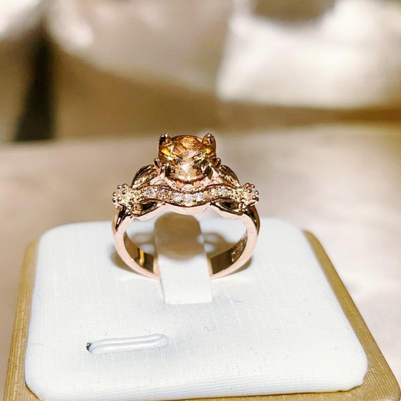 

Европейская и американская мода микро бриллиантовое кольцо бант кольцо из розового золота циркон кольцо цветок No. 10