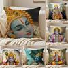 Classical Traditional VVishnu Cushion Cover Pillowcase Antidustmite Invisible Zipper Short Plush Sofa Cushion