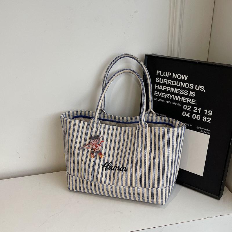 

Canvas Class Commuter Bag Women s Large Capacity 2025 New Casual Spring and Summer Versatile Premium Sense Shoulder Tote Bag синий