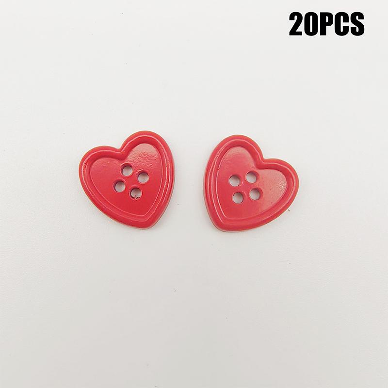 20Pcs/Set Buttons For Needlework Heart Sewing Button For Clothing Diy Accessories Decorative Craft Supplies