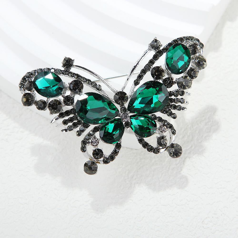 Fashion Crystal Butterfly Brooch Creative Hundred Matching Insect Pin Suit Sober and Fashionable Clothing Accessories Brooch Jewelry