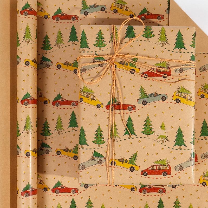 1 Roll Christmas Wrapping Paper - Cute Deer Design, Planners And Brokers, Suitable For Presents, Handmade Gifts, Gift Wrapping