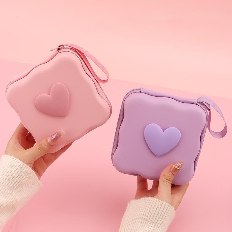 Portable Cable Protector Storage Bag Lovely Heart Knot Travel Storage Bag Cute Cable Charger Protector