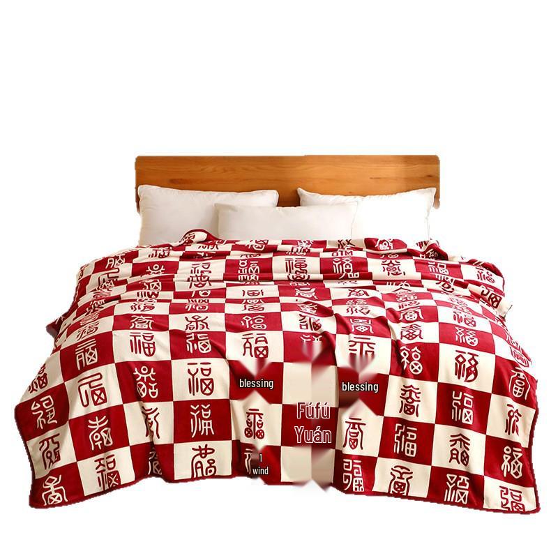 Hundred Blessings Wedding & Engagement Flannel Blanket - Cozy Gift for Office, Air Conditioning, or New Year Celebrations.